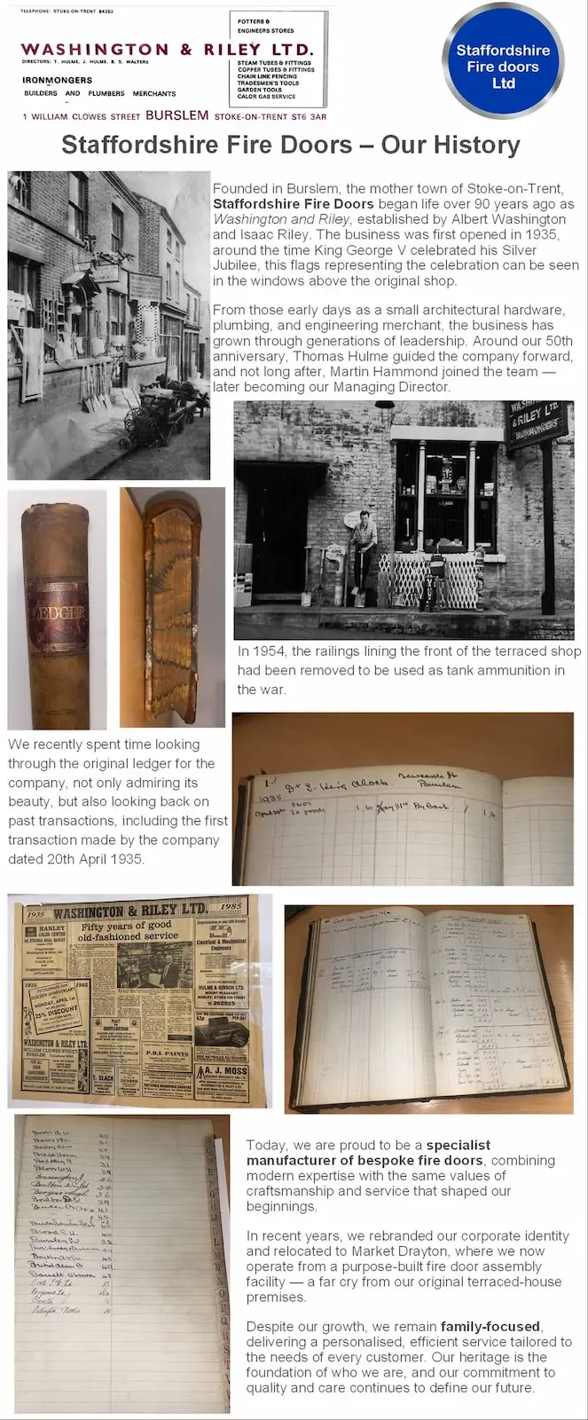 Staffordshire Fire Doors company history